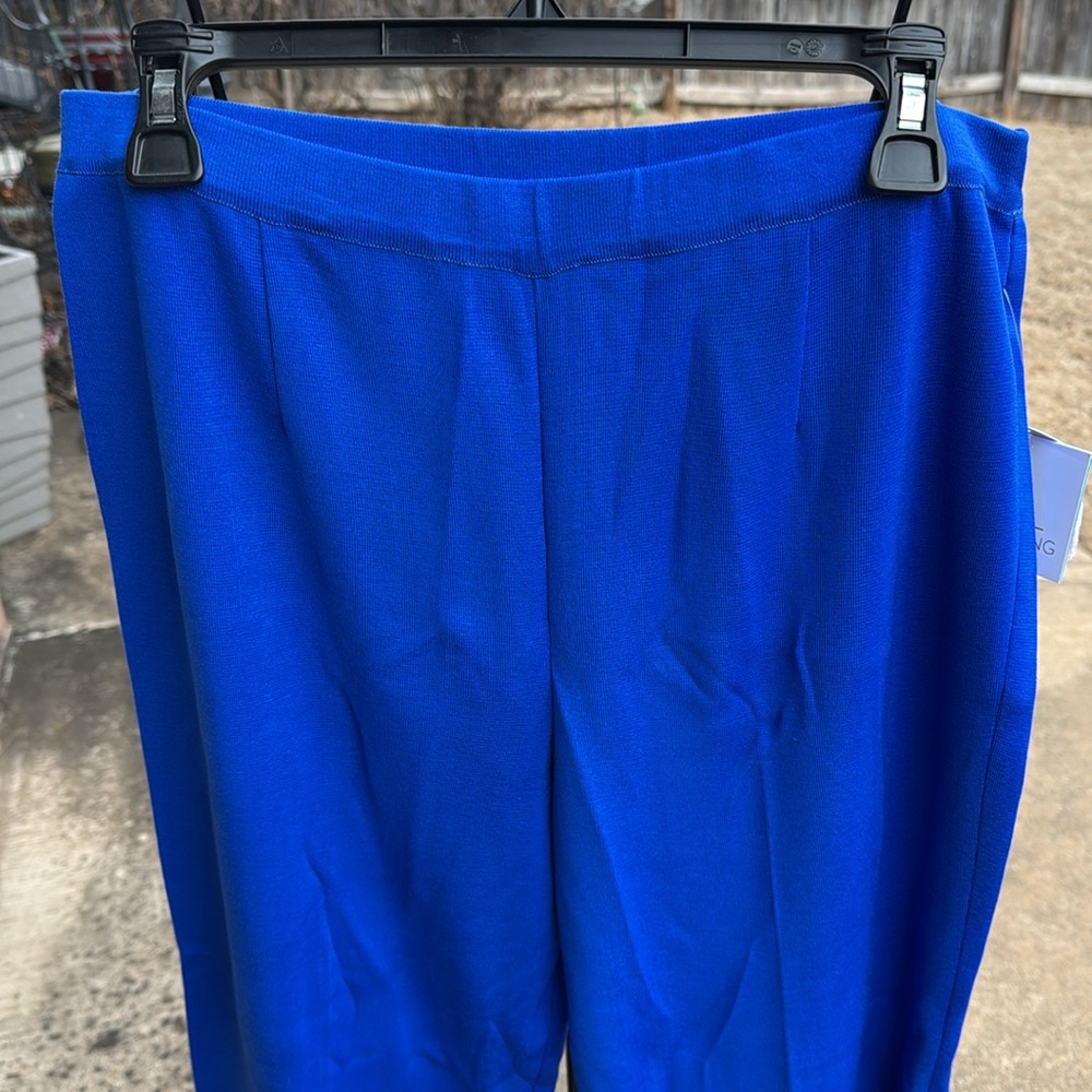 NWT Ming Wang Royal Blue Travel Career Casual Ankle Flat Front Pants XL New - Picture 10 of 13